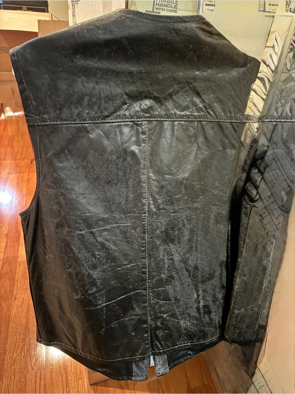 Harley-Davidson Black Leather Zip Vest